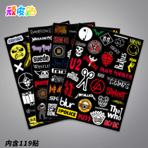 European and American rock and pop band stickers notebook suitcase guitar ukulele case decorative stickers waterproof