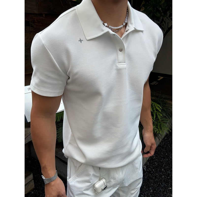 Polaris Embroidered Polo Shirt, Pique Cotton, Regular Shoulder, Turn-Down Collar, Short Sleeves, 280g, Business, Comfortable, Breathable, Solid Color T-Shirt for Men Polaris Embroidered Polo Shirt, Pique Cotton, Regular Shoulder, Turn-Down Collar, Short Sleeves, 280g, Business, Comfortable, Breathable, Solid Color T-Shirt for Men