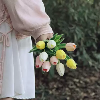 Net red photo simulation flower outdoor picnic spring outing barbecue decoration bouquet living room placed home 10 sets