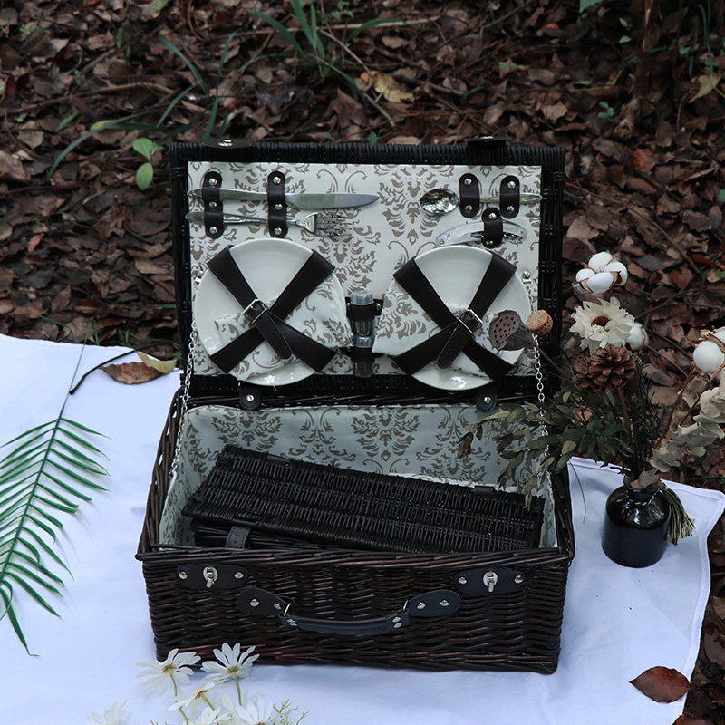 Large Capacity Outdoor Camping Picnic Vine Choreography Collection Basket Out of the Suburban Tours the wind net red photo Hand Lyu chicket