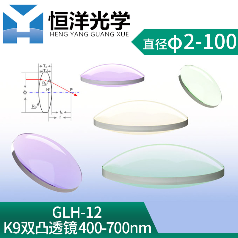 K9 biconlens VIS membrane visible light increasing through 400-700nm diameter 2 3 4 5 6 6 3 10 12 5 13 13 16 25 40 
