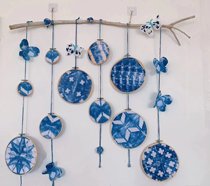 Zdyeing Ring Innovative Hand Embroidered Diy Decoration Painting Nursery Handmade Class Material Bag Tool Homemade Blue Dye Hanging Accessories