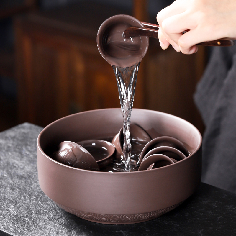 Purple Sand Tea Wash Large home Water washed tea bowls Tea Cup Utiliti Tea Accessories Tea Road Home Water Pelvis Pen Wash