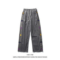 STAR star tide brand street embroidery straight slacks mens and womens wild retro loose wide leg hanging sports pants