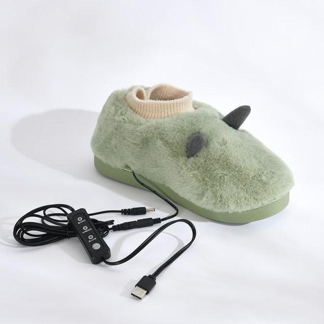 Heated Foot Warmer Gadget for Homework, Plug-In Electric Heating, Adjustable Temperature, Indoor USB Charging, Heated Warm Slippers for Winter