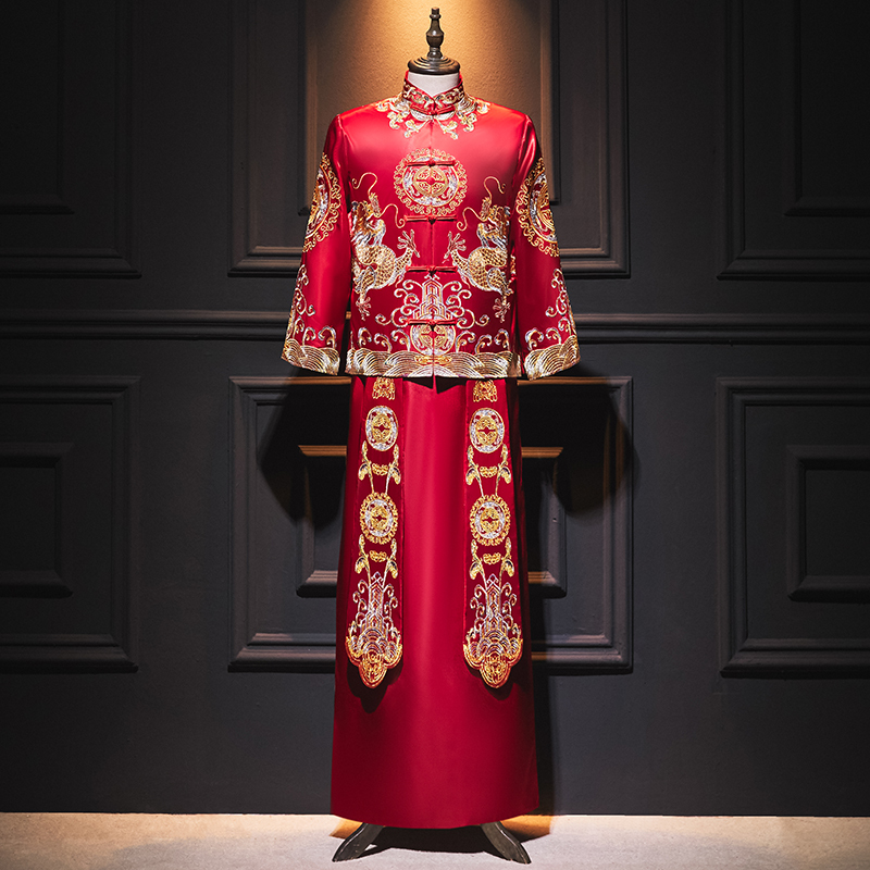 Men's Xiuhe Suit 2026 New Style Chinese Groom Outfit Wedding Dress Slim Fit Dragon and Phoenix Robe Men's Xiuhe Suit Large Size