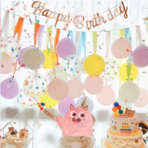 Интернет-знаменитости ins ребенок день рождения воздушный шар композиция украшения девушка кисточка фото реквизит годовалая сцена фон