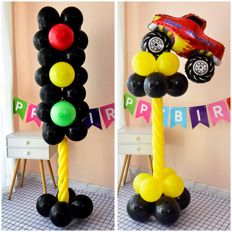 Engineering car aluminum film balloon boyboybaby boy birthday party decoration full moon 100 days to arrange boy birthday balloon