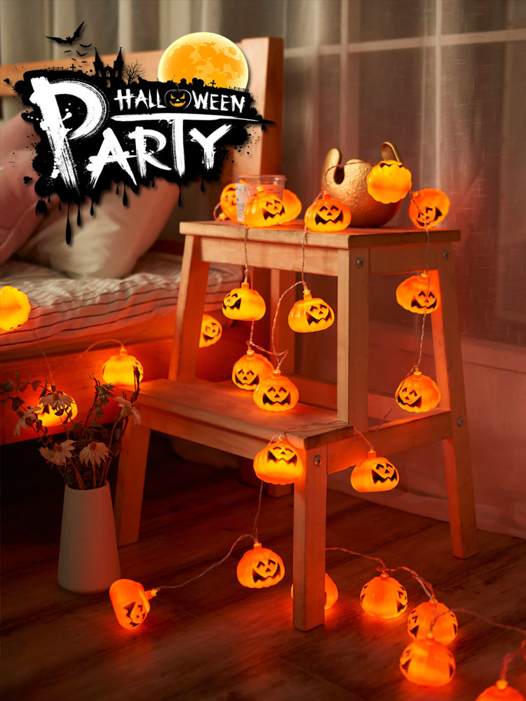 Light house Halloween Jack-o-lantern string luminous decorations props Children's scene decoration Kindergarten bar ornaments