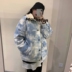 Winter 2020 ins mới cảng hara gió sashimi loose-fitting quần áo blackcotton dày denim jacket thủy triều 