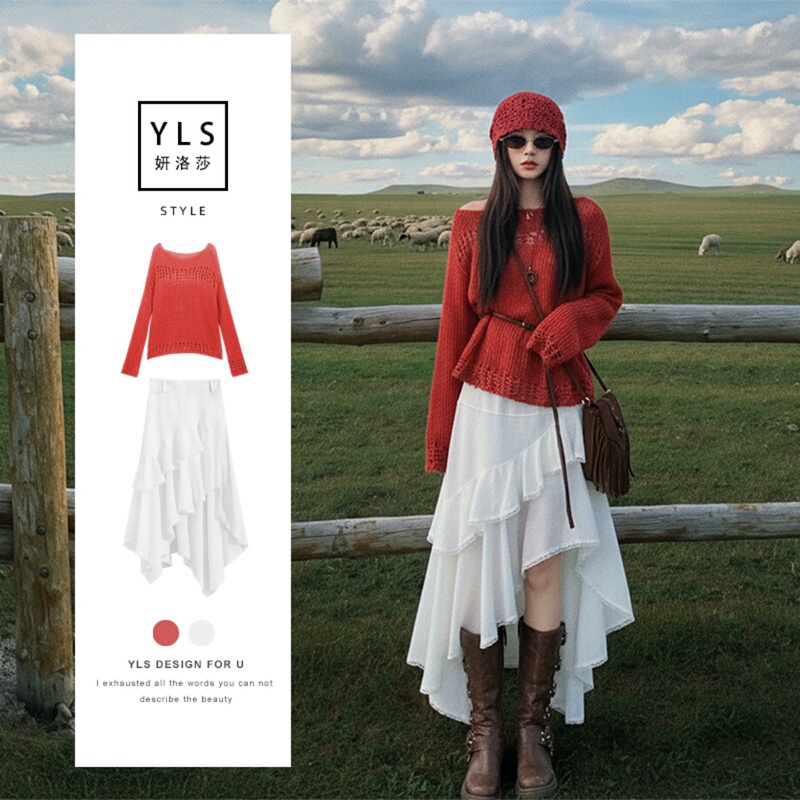 Outfits for the Qinghai-Gansu Grand Loop: Xinjiang Red Irregular Dress for 2026 Grassland and Western Sichuan Travel in Autumn