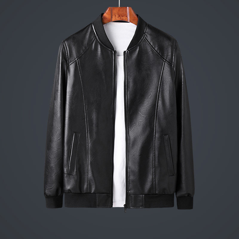 皮夹克男中年秋季皮衣男机车真皮加绒加厚男士冬季外套潮休闲大码