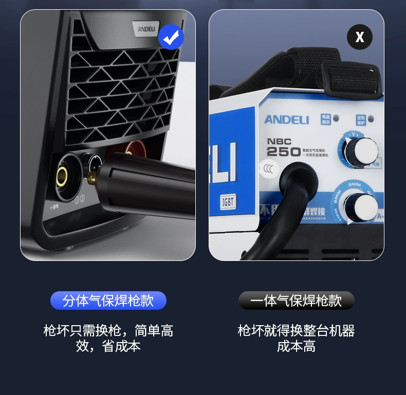 máy han mig Andre gasless thứ cấp máy hàn tích hợp không có khí carbon dioxide che chắn máy hàn hộ gia đình nhỏ 220V máy hàn mig giá rẻ máy han mig