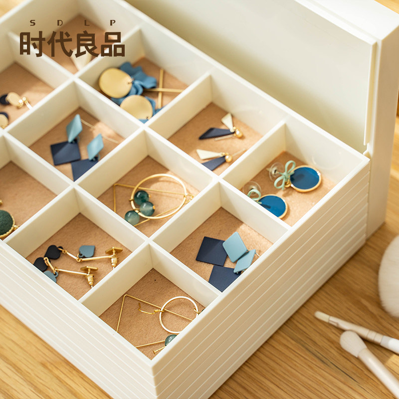 Multilayer Jewelry Containing Box Earrings Hand-decorated Necklace Ear-pin Jewelry Hair Clip with wind upscale delicate and large capacity