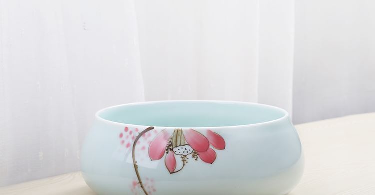 Goldfish bowl of household water lily nonporous rich tree flower POTS fine ceramic daffodils basin large Chinese wind grass cooper