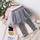 Girls' trousers spring and autumn style foreign style fashion 2023 new mesh baby skirt trousers fake two pieces outerwear leggings tide