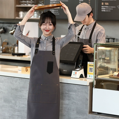 Водонепроницаемый кофейный фартук для работы, делается под заказ, с печатью вашего логотипа