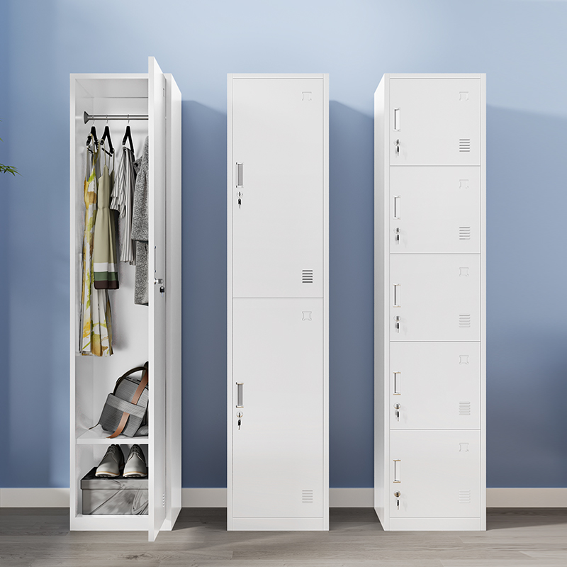 Single door locker Wardrobe Tin Cabinet Dorm Room With Lock Staff Locker Steel Cabinet Dressing Case Simple Office Wardrobe-Taobao