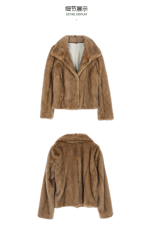 phiên bản áo khoác lông chồn phụ nữ mùa đông ngắn ve áo dài tay áo dài EA174FUR003 moco - Faux Fur