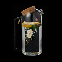 Longshan Hall Glass Cold Kettle Pure Artisanal view Tai Blue with lid cool kettle Home Large capacity transparent kettle with handle