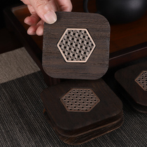 Longshan Hall Cup Mat Tea Mat Tea Mat Solid Wood Tea Cup Cushion Heat Insulation Non-slip Tea Tofu Tea Furniture Creative Tea Road Accessories Home