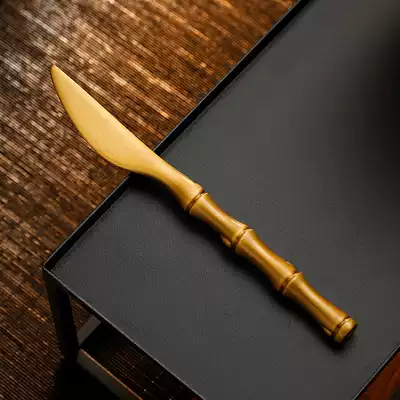 Longshantang pure copper bamboo tea knife creative personality kung fu tea accessories home high-grade Pu'er tea special gift