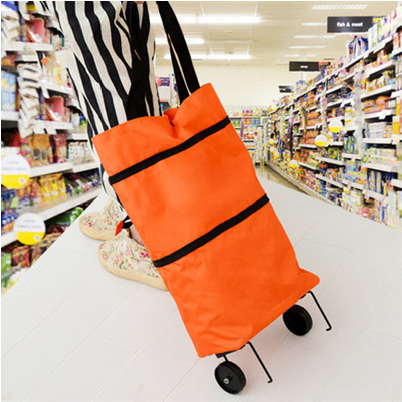 Folding portable shopping cart shopping trolley trolley trolley car home trolley shopping bag