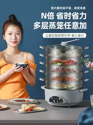 Electric steamer steamer large capacity multi-function cooking household integrated pot commercial fast steam pot multi-layer automatic
