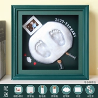 Зеленые серебряные отпечатки рук, чернильная подушечка