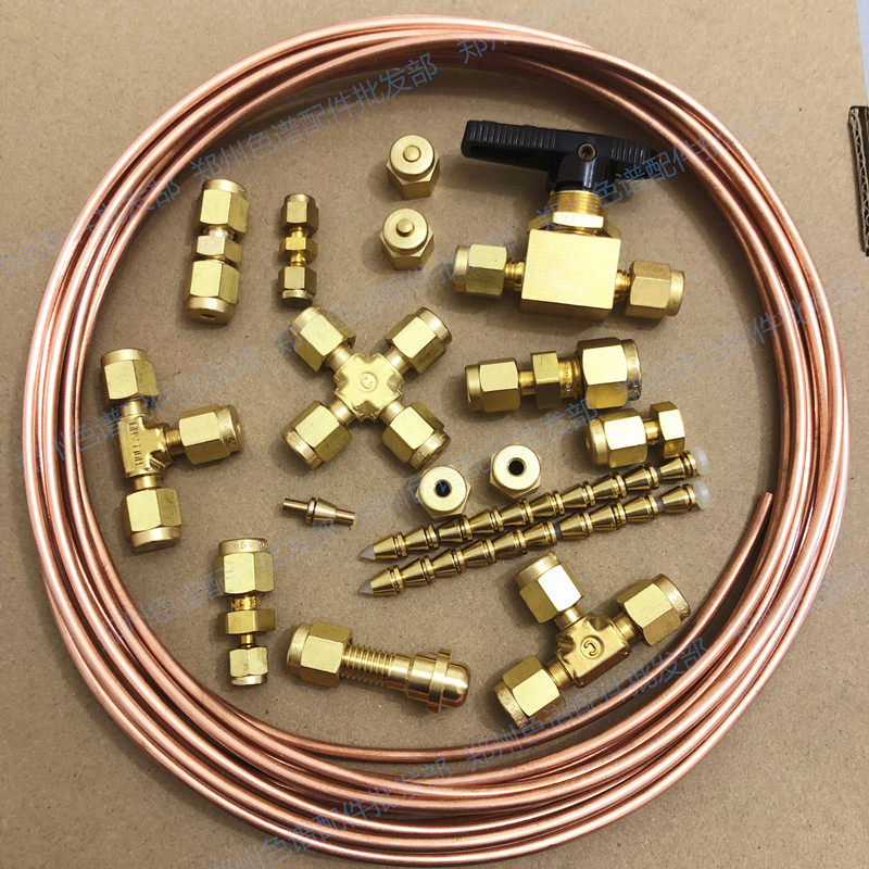 安捷伦色谱配件1/8英寸3mm铜管 直通三通减压阀接头卡套螺母堵头