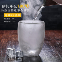 Double heat resistant mug glass coffee cup creative home simple milk drink cup red tea cup