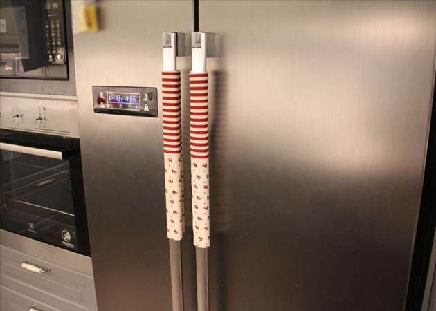 Cloth opens the door to open the refrigerator door to pull the field double door simple creative armrest double open and thicken hand