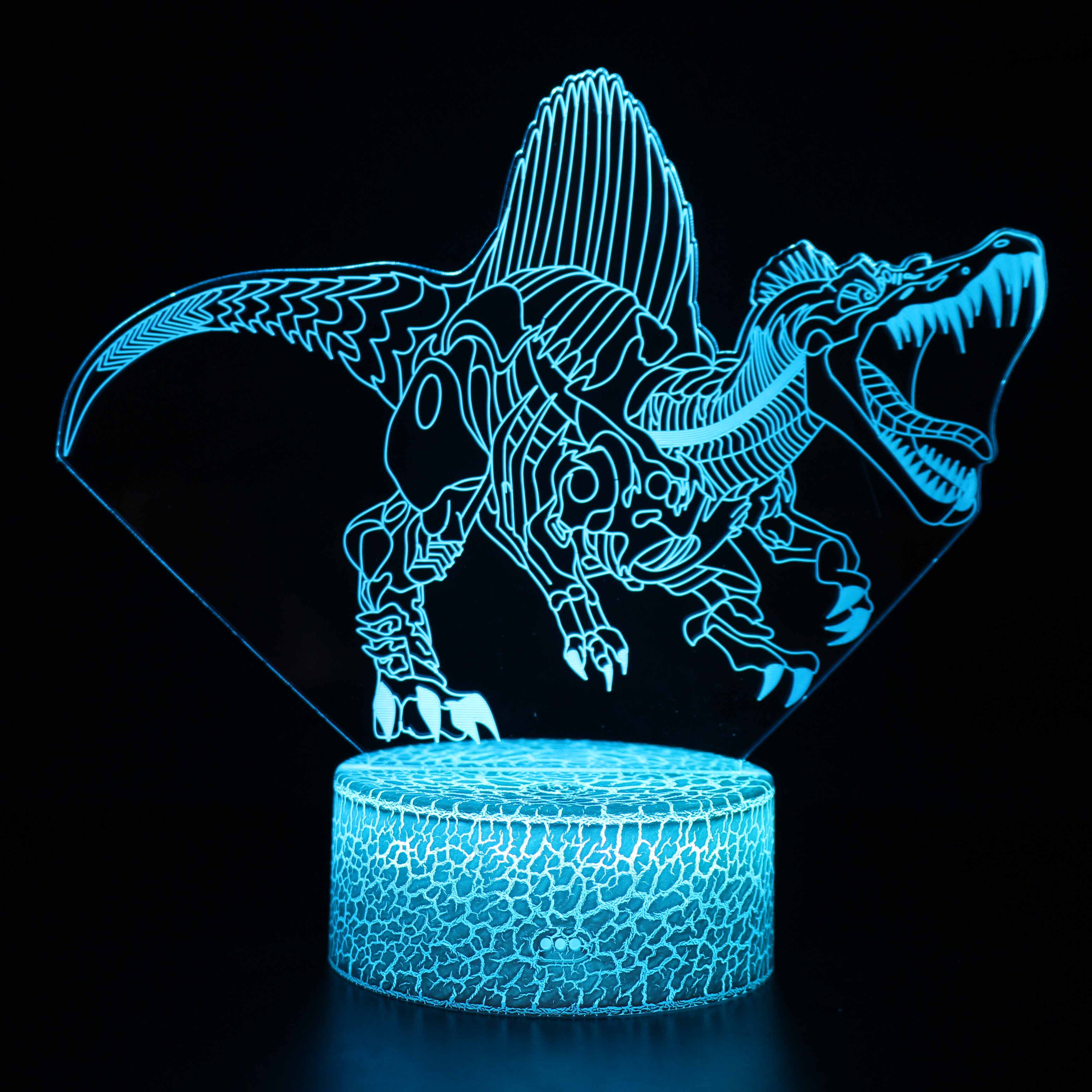 New Jurassic dinosaur World 3D Seven colorful Little Night Lights Bedroom Children's room Enlightenment Cubicle birthday present
