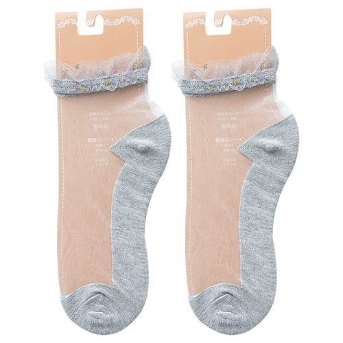 Кружевные носки, летние тонкие стеклянные милые гольфы, кружевное платье, средней длины