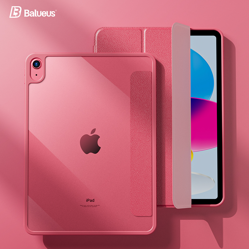 Balueus Is Suitable for iPad 10 Protective Cases, iPad 11Th Generation Protective Shell, Apple Tablet 10Th Generation, New Model with Pen Slot, Pink Transparent Acrylic Magnetic Shockproof 2022 Model, Not 2025 Model