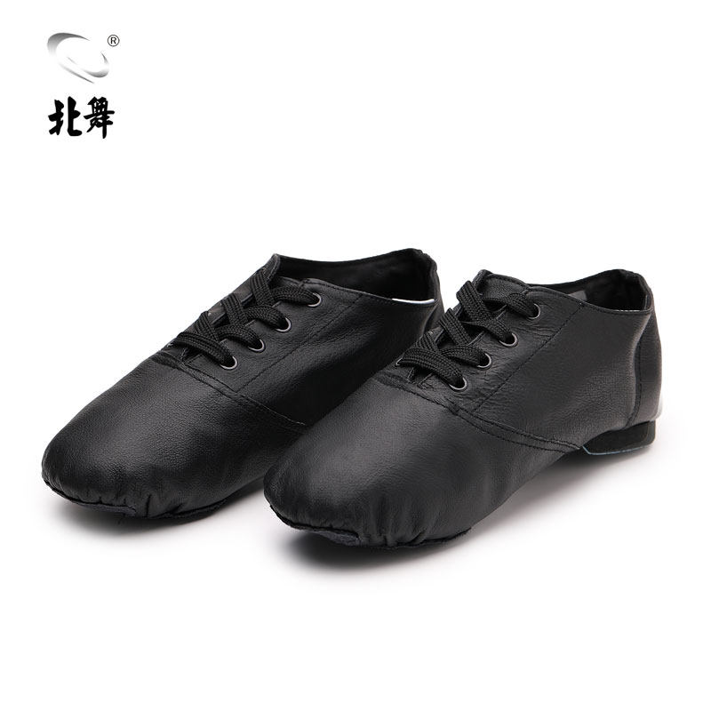 North Dance Jazz Shoes Leather children Men and women Soft bottom Modern dance shoes Lace Yoga Shoes Dance Shoes