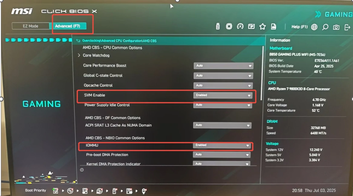 微星AMD主板虚拟化设置