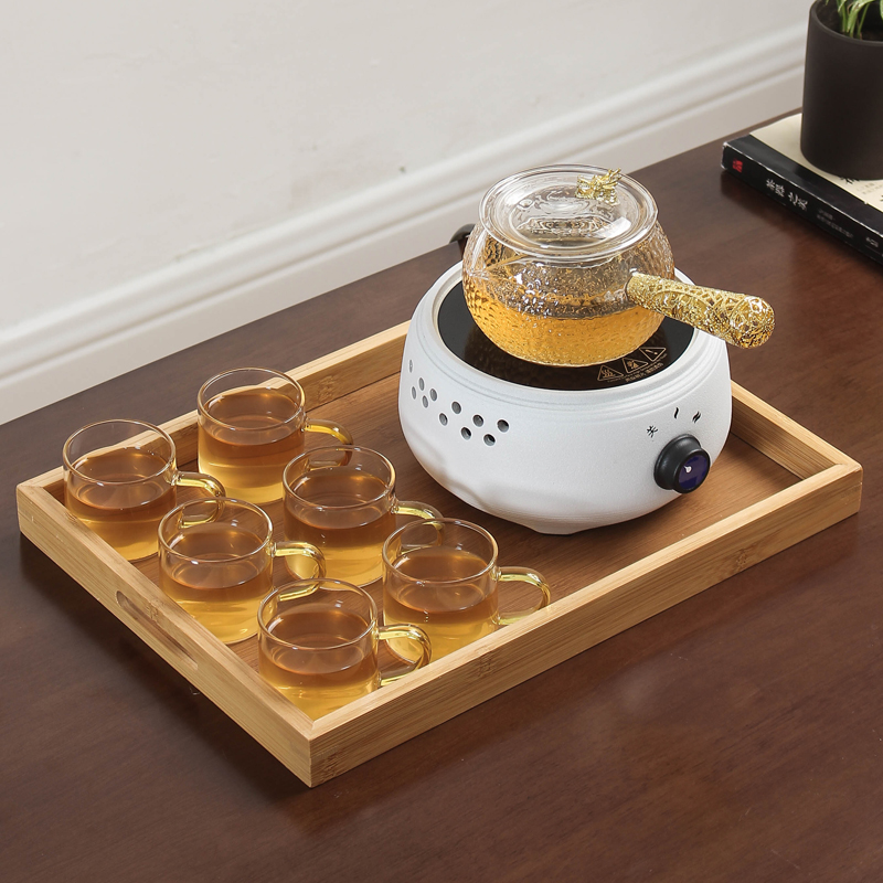 Black crystal stove tea maker heat-resistant glass teapot tea filter red black tea kettle Japanese tea set set household