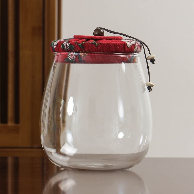 Home Transparent Glass Tea Leaf Jar Portable sealed jar Food Kitchen Grocery Intake Cartridges Lid Tea Jars Small Bottles