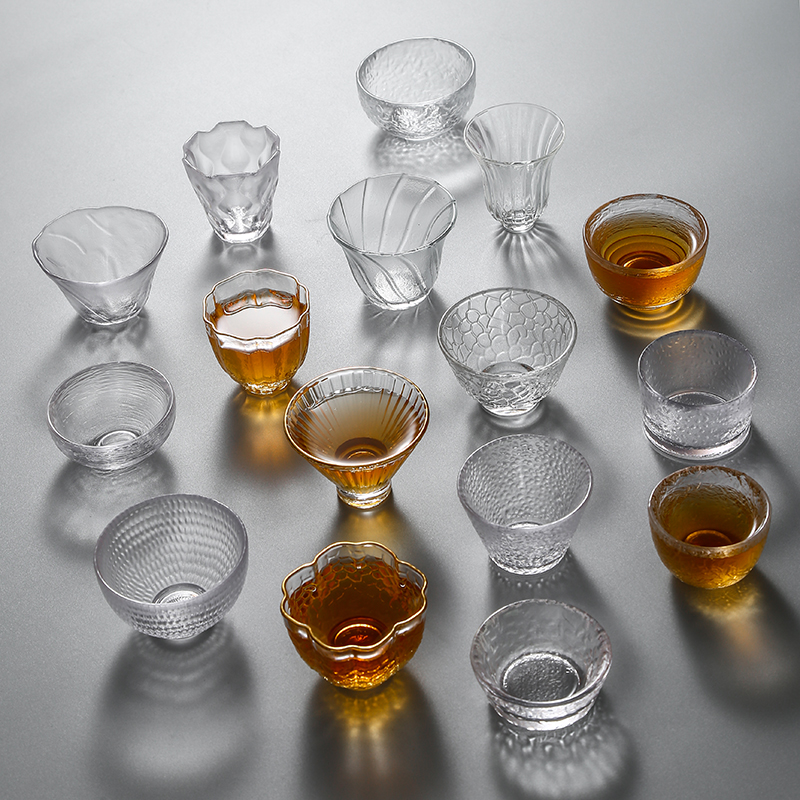 Thickened heat resistant transparent glass tasting cup small tea cup Kung fu tea with master's cup single handmade home bucket Ogascup
