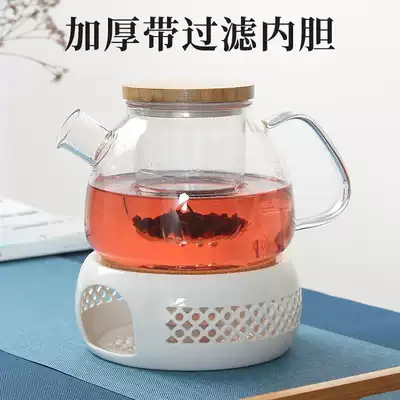 Fruit tea pot set glass tea cup candle heating candle holder base insulation English afternoon tea set home