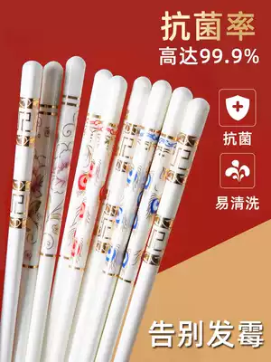 Jingdezhen ceramic chopsticks household high temperature resistant anti-slip mold high-grade bone china public chopsticks family meal 10 pairs set
