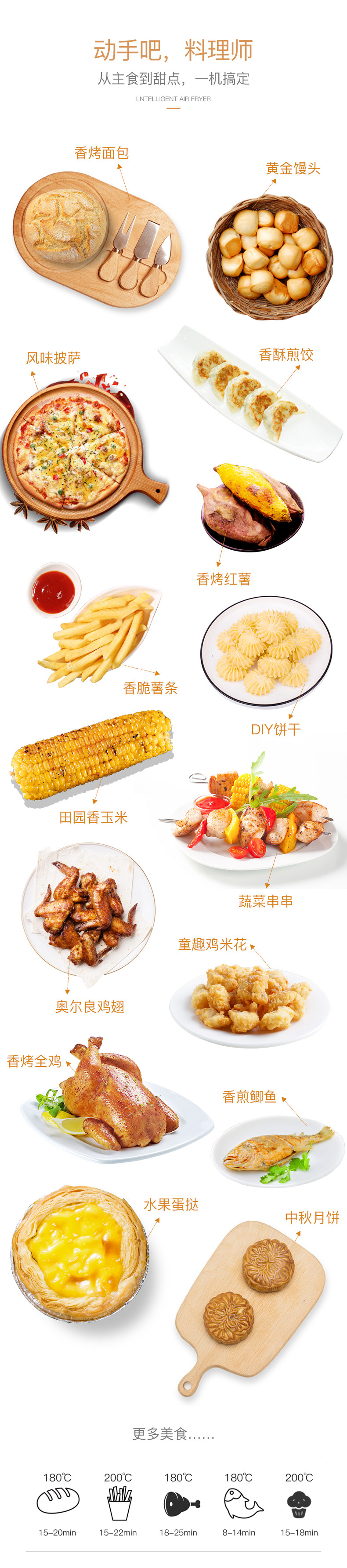 飞达仕 智能无油空气炸锅 2.3L 图7