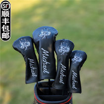 Genuine first-layer cowhide golf club cover wood club cover putter head cap cover skull Michael protective cap cover