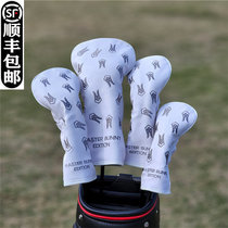 Black PG universal golf club cover club head cover ball head cap cover rabbit smiley wood club cover protective cover