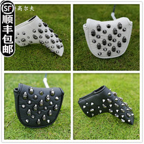 Black skull golf club cover club head cover club protective cover head cap cover rivet putter cover wooden club cover