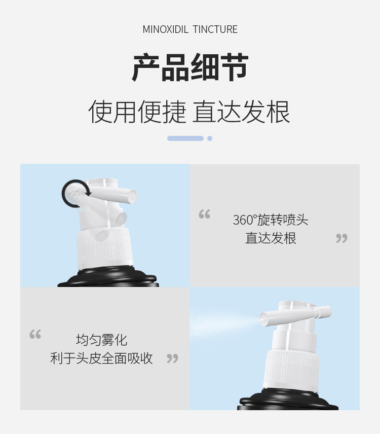 临床认证有效 蔓迪 米诺地尔酊溶液 防脱生发喷剂 60ml*3盒 图16