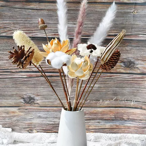 Натуральные сушеные цветы Букет из бессмертных настоящих цветов сосновые конусы хлопковые уши уши пшеницы