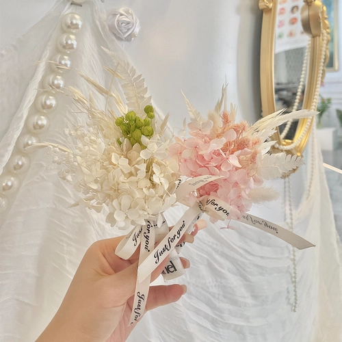 Мини -мини -букет розовый букет сушеные цветы