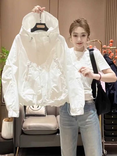 Европейская рабочая куртка-ветровка укороченная для женщин, весна-осень 2025, новая, с капюшоном, свободная, повседневная, универсальная